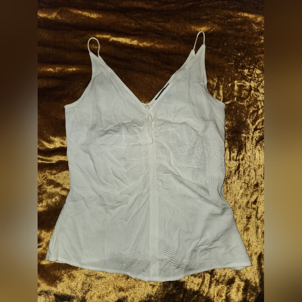 Express White Ruched Tank Top